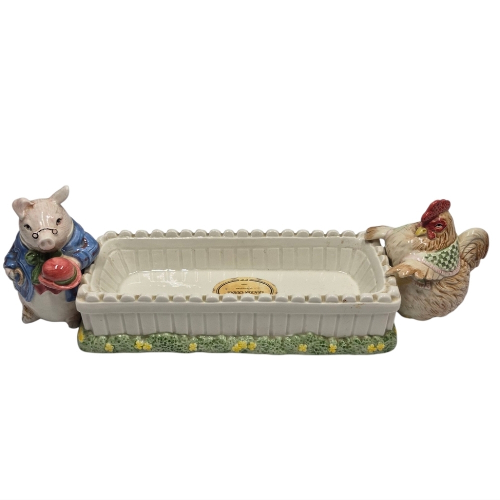 Fitz and Floyd Cracker Cradle Pig Hen Farmhouse